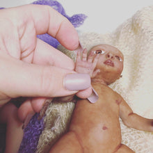 Load image into Gallery viewer, Award winning Full body silicone mini baby girl Toni awake 6.5&quot;
