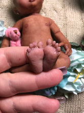 Load image into Gallery viewer, Award winning Full body silicone mini baby girl Toni awake 6.5&quot;
