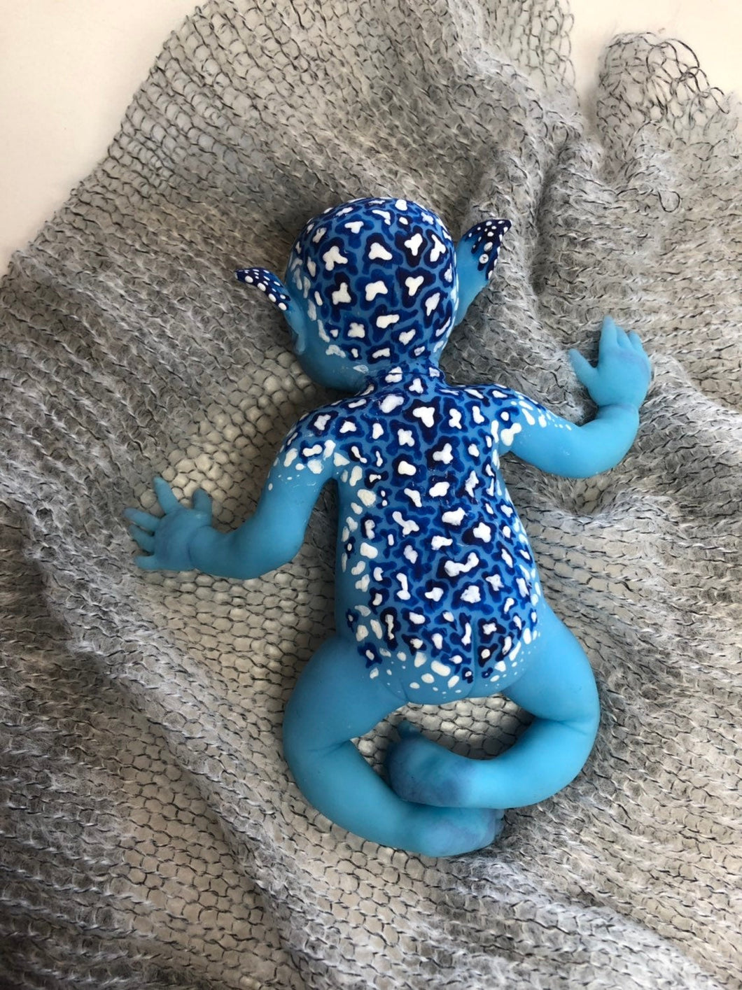 Full body silicone mini fantasy navi baby girl Toni awake 6.5