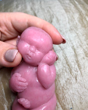 Load image into Gallery viewer, Full body silicone mini baby doll Nena in super soft blend with 3D skin effect 4&quot; (purple ultra newborn colour) - blank (unpainted)
