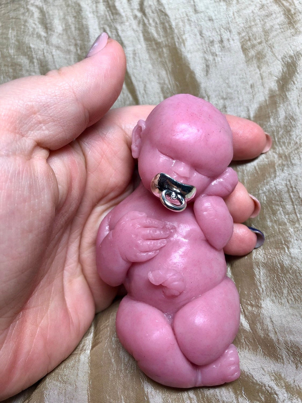 Full body silicone mini baby doll Nena in super soft blend with 3D skin effect 4