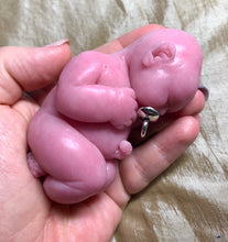 Load image into Gallery viewer, Full body silicone mini baby doll Nena in super soft blend with 3D skin effect 4&quot; (purple ultra newborn colour) - blank (unpainted)
