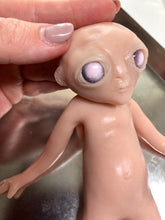 Load image into Gallery viewer, Full body silicone mini baby Alien (gender neutral) in super soft blend with 3D skin effect 9&quot; blank (unpainted)
