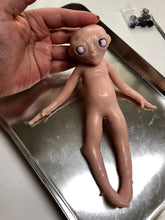 Load image into Gallery viewer, Full body silicone mini baby Alien (gender neutral) in super soft blend with 3D skin effect 9&quot; blank (unpainted)
