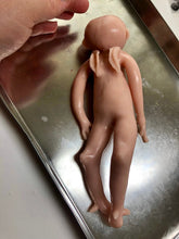 Load image into Gallery viewer, Full body silicone mini baby Alien (gender neutral) in super soft blend with 3D skin effect 9&quot; blank (unpainted)
