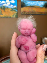 Load image into Gallery viewer, Full body silicone mini baby doll Nena in super soft blend with 3D encapsulated skin effect 4&quot; (rooted)
