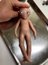 Load image into Gallery viewer, Full body silicone mini baby Alien (gender neutral) in super soft blend with 3D skin effect 9&quot; blank (unpainted)
