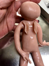 Load image into Gallery viewer, Full body silicone mini baby Alien (gender neutral) in super soft blend with 3D skin effect 9&quot; blank (unpainted)
