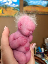 Load image into Gallery viewer, Full body silicone mini baby doll Nena in super soft blend with 3D encapsulated skin effect 4&quot; (rooted)
