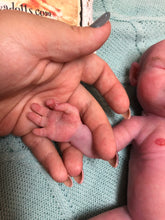 Load image into Gallery viewer, full body silicone marshmallow soft 11.5&quot; baby girl asleep (Arisha sculpt) in just born skin color
