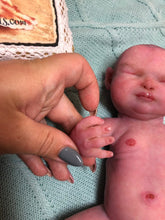 Load image into Gallery viewer, full body silicone marshmallow soft 11.5&quot; baby girl asleep (Arisha sculpt) in just born skin color
