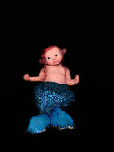 Load image into Gallery viewer, Custom Awake Full body silicone mermaid baby 10&quot; (blue tail)
