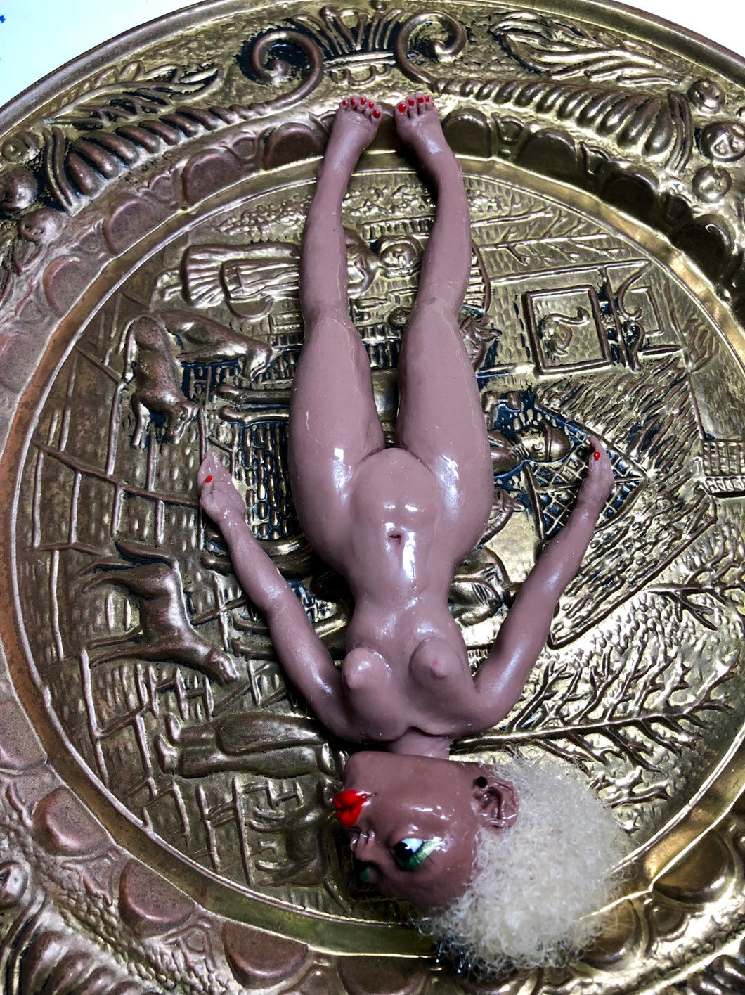 Solid silicone African Queen doll