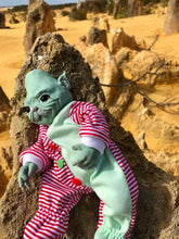 Load image into Gallery viewer, Full body silicone Grinch inspired baby boy 11”

