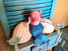 Load image into Gallery viewer, Custom Awake Full body silicone mermaid baby 10&quot; (blue tail)
