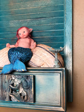 Load image into Gallery viewer, Custom Awake Full body silicone mermaid baby 10&quot; (blue tail)
