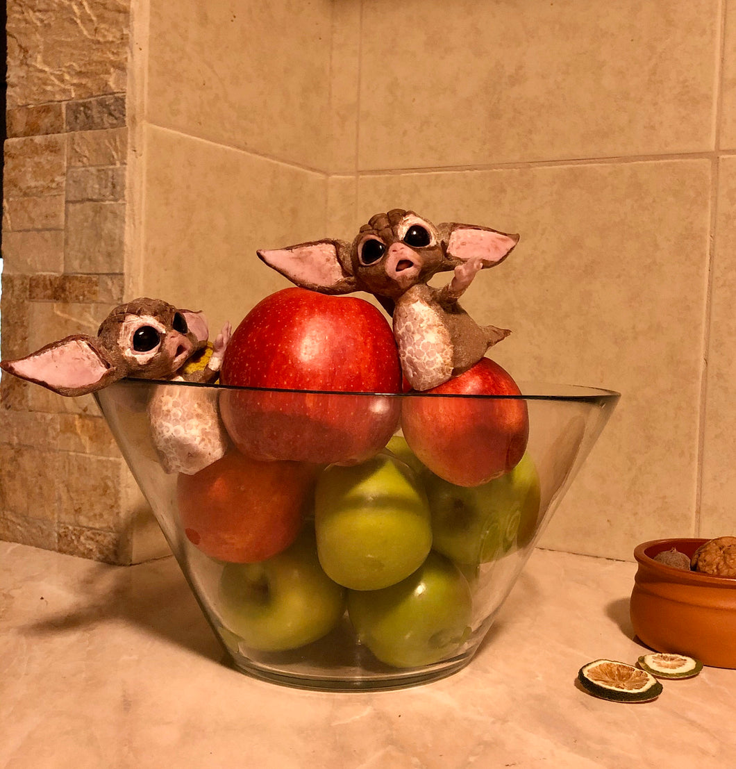 Full body silicone fantasy mini baby doll gremlins / gizmo inspired