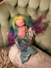 Load image into Gallery viewer, Custom Asleep Full body silicone mermaid baby 10&quot;
