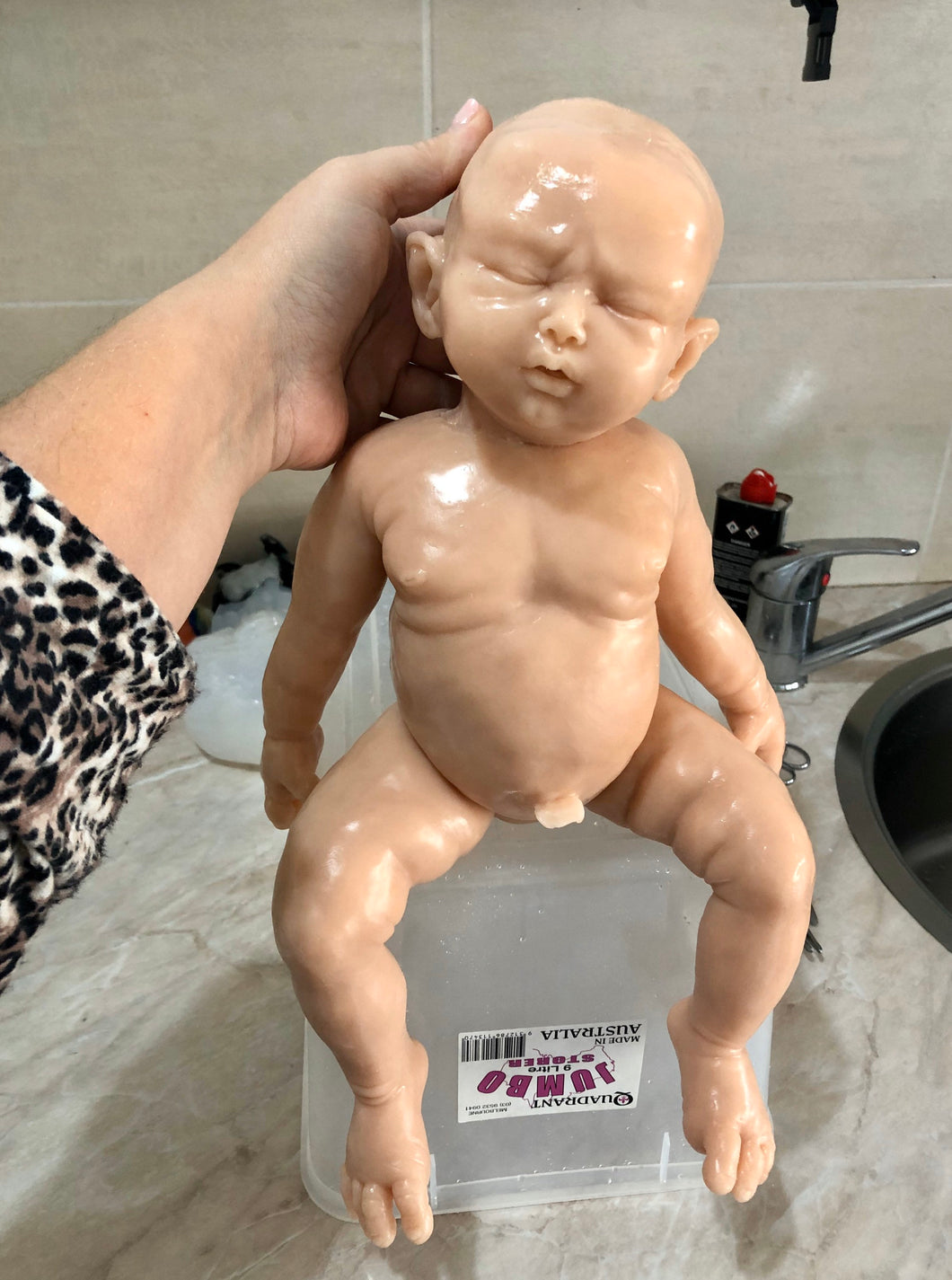 Blank (unpainted) full body silicone  BOY 17” kit in super soft blend with 3D skin effect