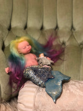 Load image into Gallery viewer, Custom Asleep Full body silicone mermaid baby 10&quot;
