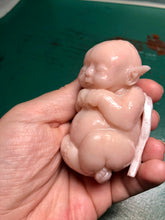 Load image into Gallery viewer, Full body silicone mini fantasy baby elf fairy with wings bald
