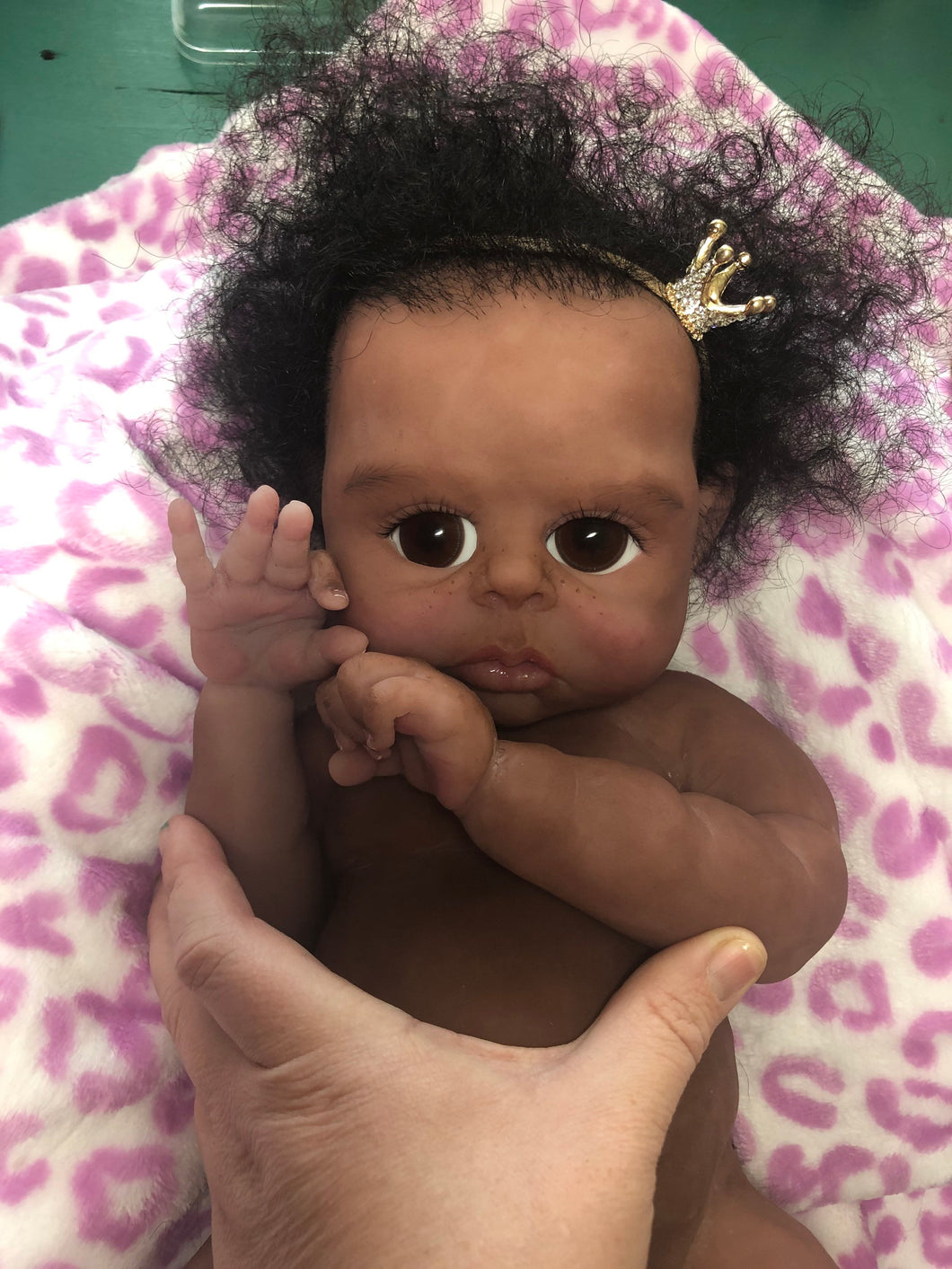 Custom Biracial black hair Full body silicone baby Rihanna sculpt 20