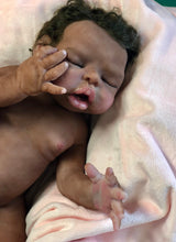 Load image into Gallery viewer, full body silicone  baby girl Ava 17” in super soft blend (top, bottom gums &amp; tongue) with hair
