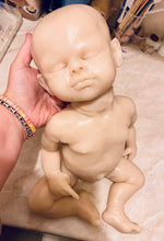 Load image into Gallery viewer, Custom Blank (unpainted) full body silicone kit Isabella sleeping in Ecoflex 20 with 3D skin effect
