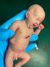 Load image into Gallery viewer, AVAILABLE full body special silicone mini baby Lucas in soft blend asleep bald
