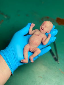 AVAILABLE full body special silicone mini baby Lucas in soft blend asleep bald