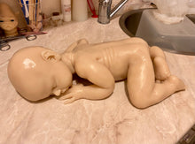 Load image into Gallery viewer, Custom Blank (unpainted) full body silicone kit Isabella sleeping in Ecoflex 20 with 3D skin effect
