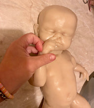 Load image into Gallery viewer, Custom Blank (unpainted) full body silicone kit Isabella sleeping in Ecoflex 20 with 3D skin effect
