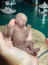 Load image into Gallery viewer, CUSTOM biracial full body silicone mini baby Lucas in soft blend asleep bald
