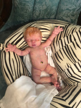 Load image into Gallery viewer, AVAILABLE Prototype full body silicone kit Prada 11.5” (baby girl) in super soft blend asleep in  super soft platinum silicone

