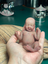 Load image into Gallery viewer, CUSTOM biracial full body silicone mini baby Lucas in soft blend asleep bald

