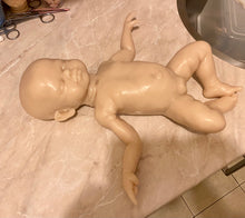 Load image into Gallery viewer, Custom Blank (unpainted) full body silicone kit Isabella sleeping in Ecoflex 20 with 3D skin effect
