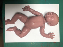 Load image into Gallery viewer, SUPER SOFT DARK BIRACIAL Blank (unpainted) full body  silicone girl Prada 11.5” in super soft blend with 3D skin effect
