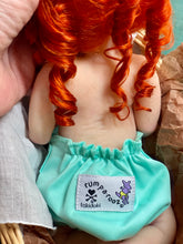 Load image into Gallery viewer, CUSTOM full body silicone 10” doll Willow (with long curly hair) in soft blend
