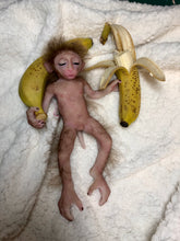 Load image into Gallery viewer, Full body silicone mini baby monkey in marshmallow soft blend
