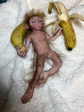 Load image into Gallery viewer, Full body silicone mini baby monkey in marshmallow soft blend
