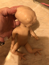 Load image into Gallery viewer, Full body silicone mini baby Alien in super soft blend with 3D skin effect 11” blank (unpainted)
