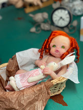 Load image into Gallery viewer, CUSTOM full body silicone 10” doll Willow (with long curly hair) in soft blend
