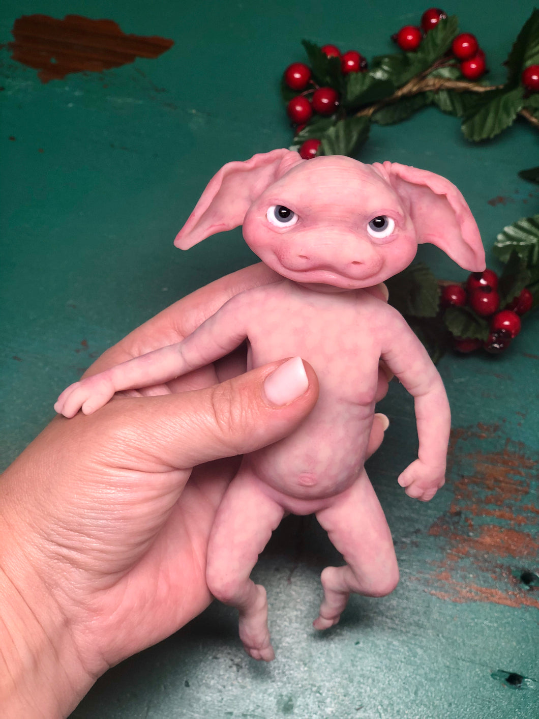 Full body mini fantasy silicone baby Kalista in super soft blend with 3D skin effect