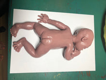 Load image into Gallery viewer, SUPER SOFT DARK BIRACIAL Blank (unpainted) full body  silicone girl Prada 11.5” in super soft blend with 3D skin effect
