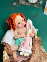 Load image into Gallery viewer, CUSTOM full body silicone 10” doll Willow (with long curly hair) in soft blend
