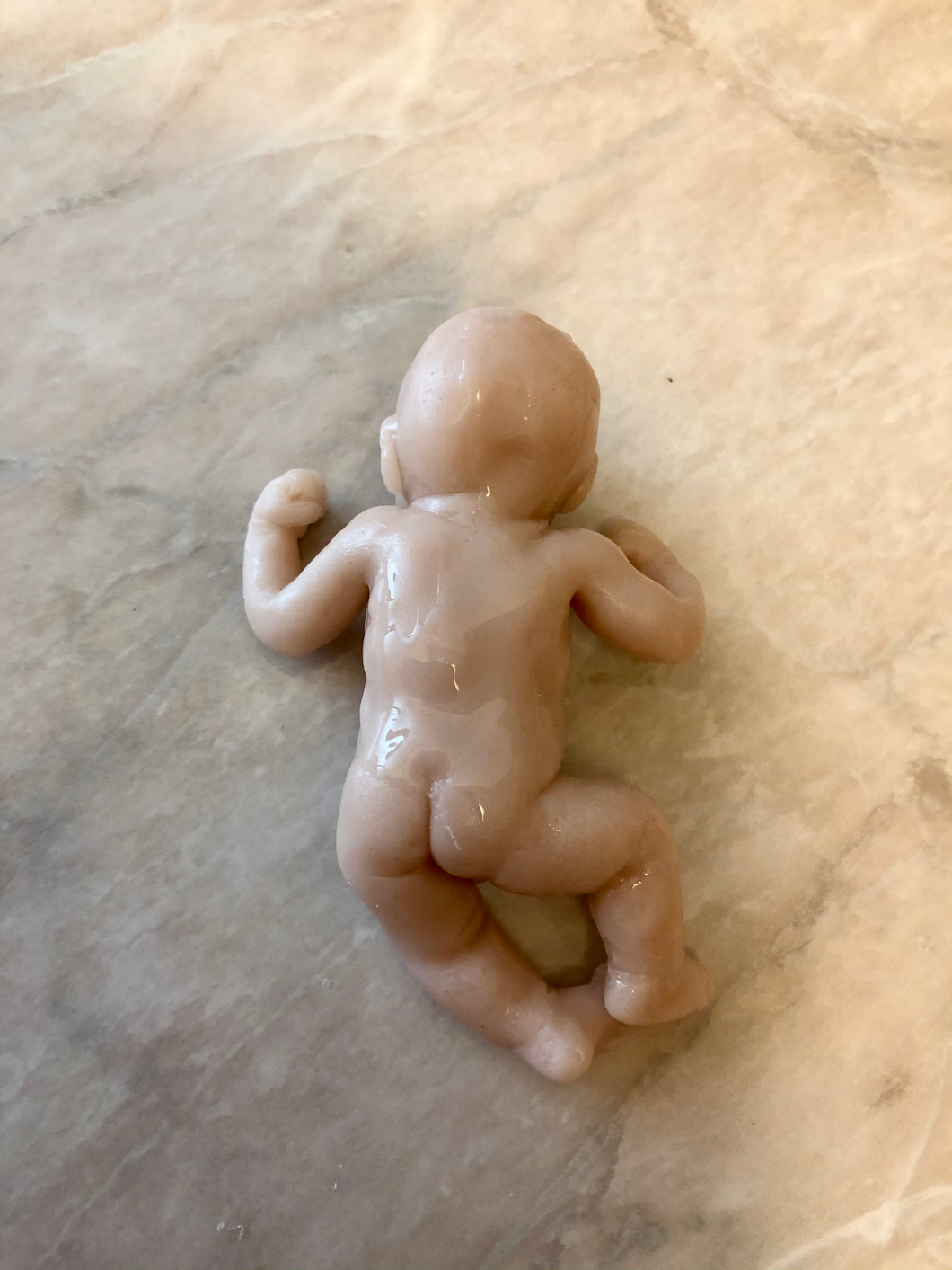 Blank (unpainted) full body silicone mini kit Jimmy 4.5” (baby boy) in super soft blend with 3D skin effect