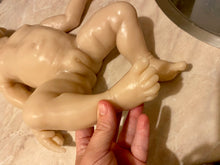 Load image into Gallery viewer, Custom Blank (unpainted) full body silicone kit Isabella sleeping in Ecoflex 20 with 3D skin effect
