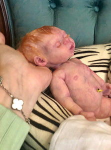 AVAILABLE Prototype full body silicone kit Prada 11.5” (baby girl) in super soft blend asleep in  super soft platinum silicone