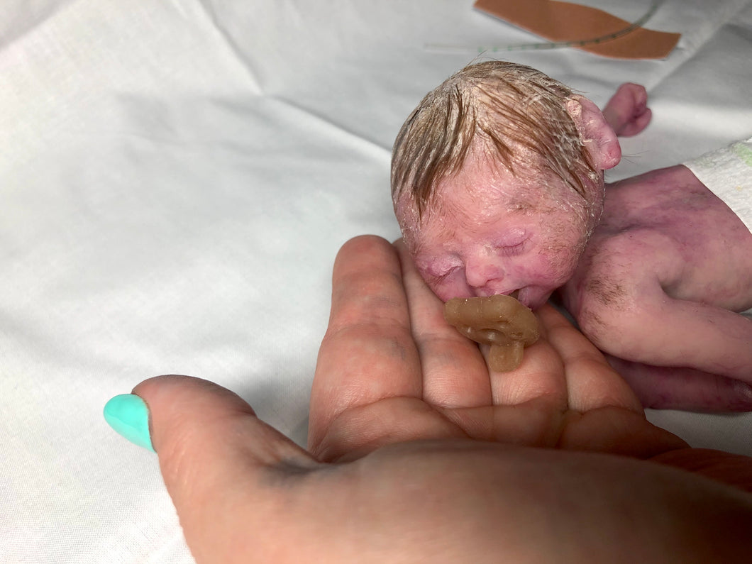 Super detailed Full body silicone premature baby Sunshine in soft blend 9”