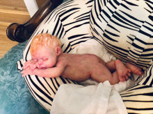 Load image into Gallery viewer, AVAILABLE Prototype full body silicone kit Prada 11.5” (baby girl) in super soft blend asleep in  super soft platinum silicone
